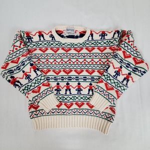 Vtg NORDSTROM Women's Tailored Clothing Hand Framed 100% Cotton Nordic Sweater